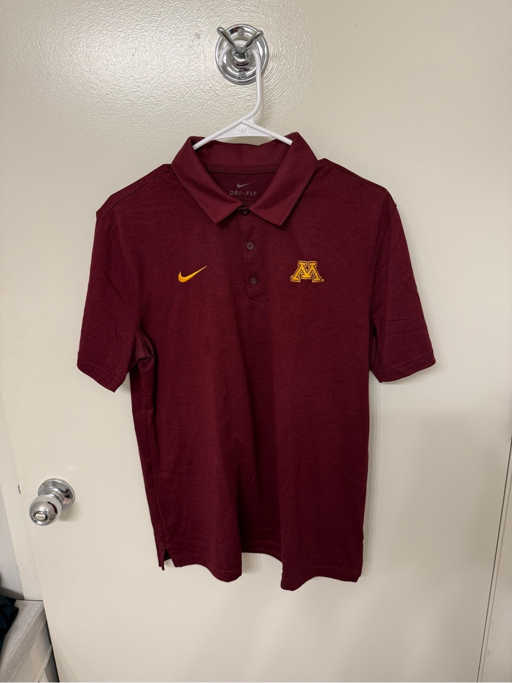 Nike Men’s Maroon Polo with Gold University Emblem